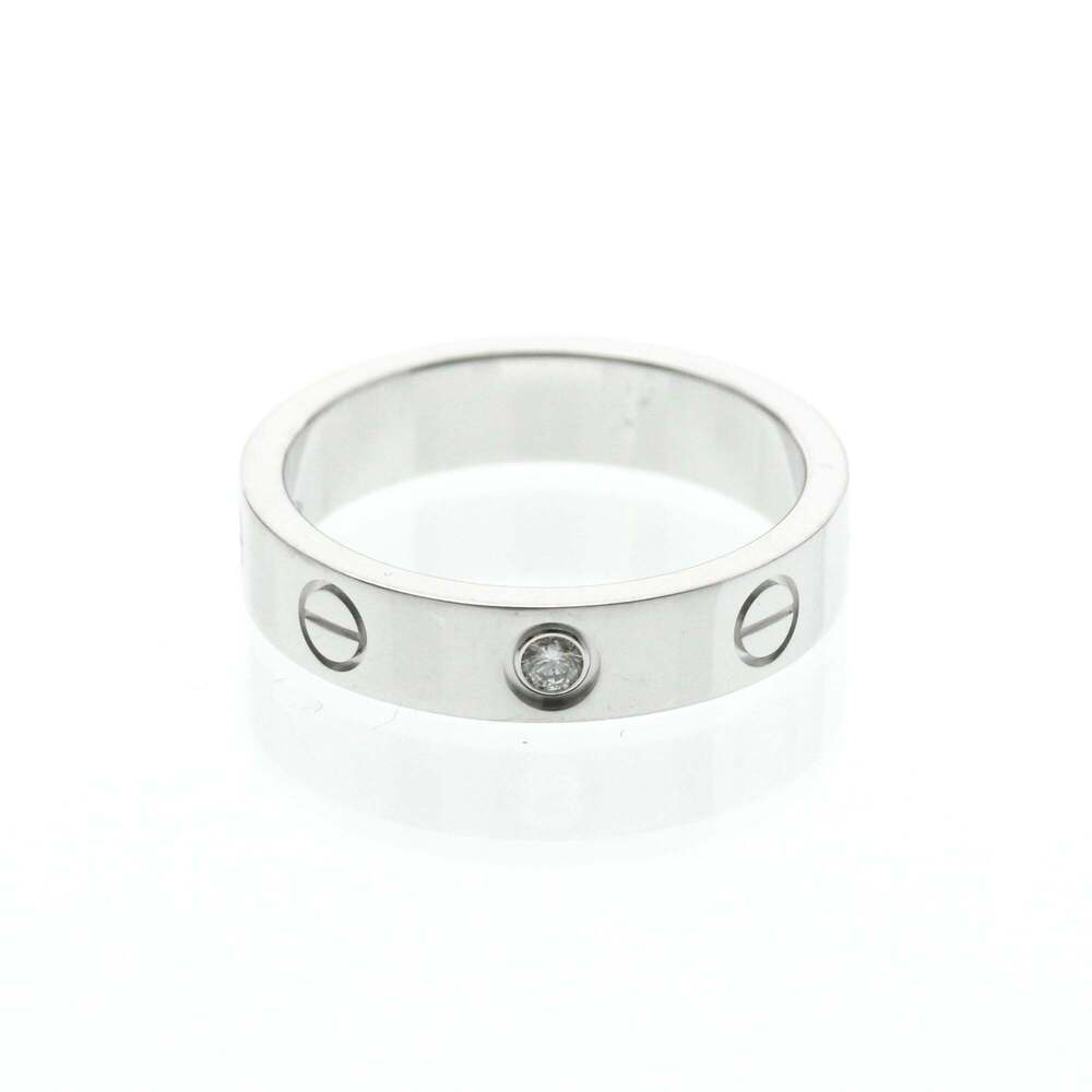 CARTIER 18k Silver Diamond Love Ring